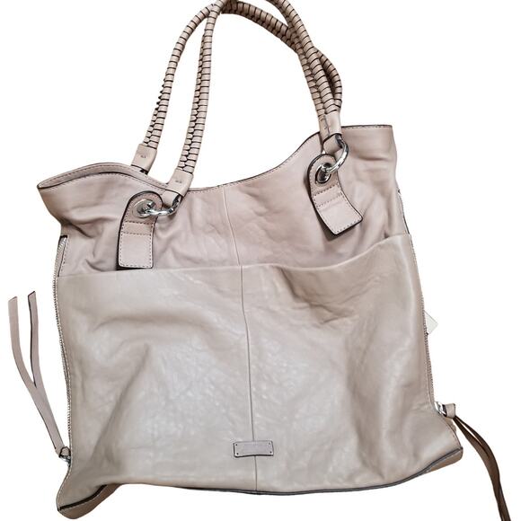 Vince Camuto Genuine Leather Cashmere Color Handbag Size Braided Straps - NWOT's - Picture 2 of 12